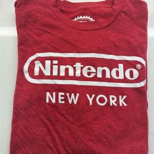 Nintendo Red Tee with White Logo and New York Print